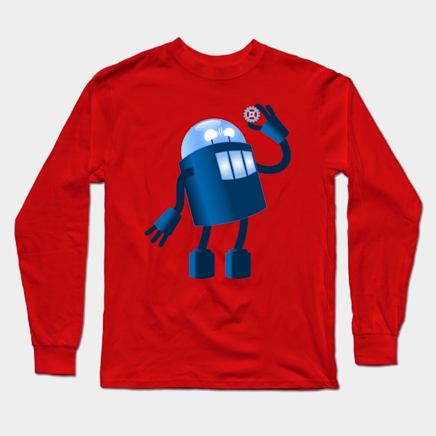 Robot holding gear Long Sleeve T-Shirt by Pushloop